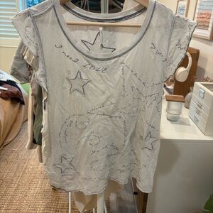 Free People stars and constellations short sleeve semi tank top